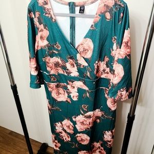 Shein 2x green floral dress